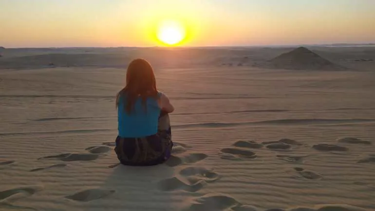 Jeep-Safari bei Sonnenuntergang in der Wüste von Hurghada'